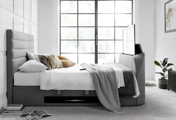 Appleton Ottoman Storage TV Bed - Marbella Grey, Fabric