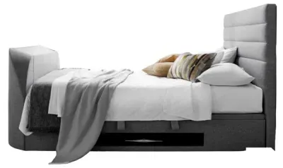 Appleton Ottoman Storage TV Bed - Marbella Grey, Fabric