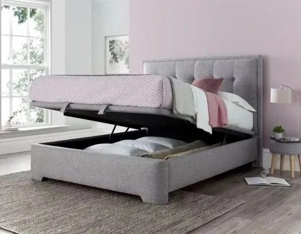 Falstone Ottoman Storage Bed - Marbella Grey, Fabric