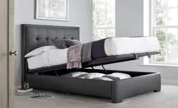 Falstone Ottoman Storage Bed - Pendle Slate, Fabric