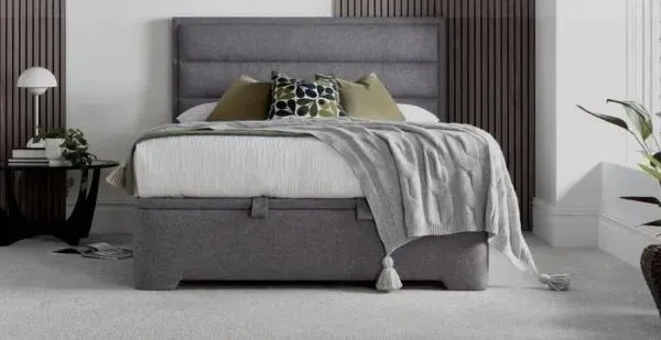Kirkby Ottoman Storage Bed - Marbella Grey, Fabric