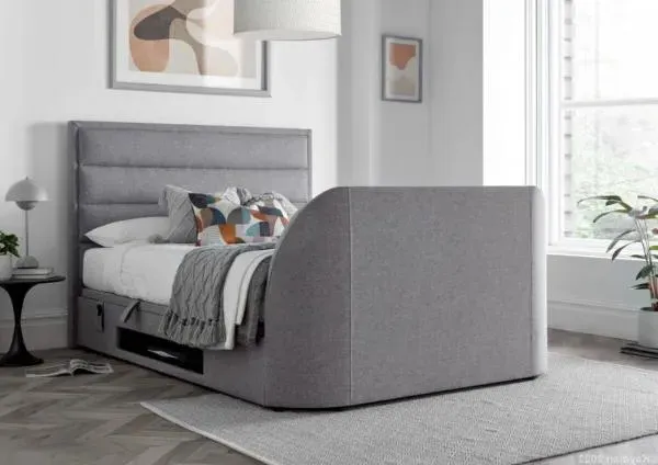 Kirkley Ottoman Storage TV Bed - Marbella Grey, Fabric