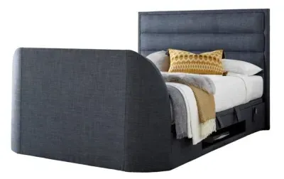 Kirkley Ottoman Storage TV Bed - Pendle Slate, Fabric