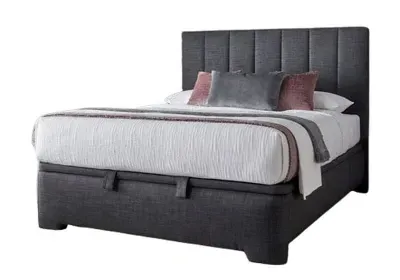 Medburn Ottoman Storage Bed - Slate Grey, Fabric
