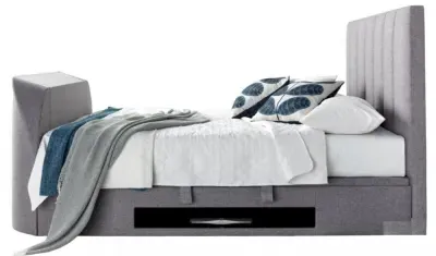 Medway Marbella Ottoman Storage TV Bed - Grey, Fabric image