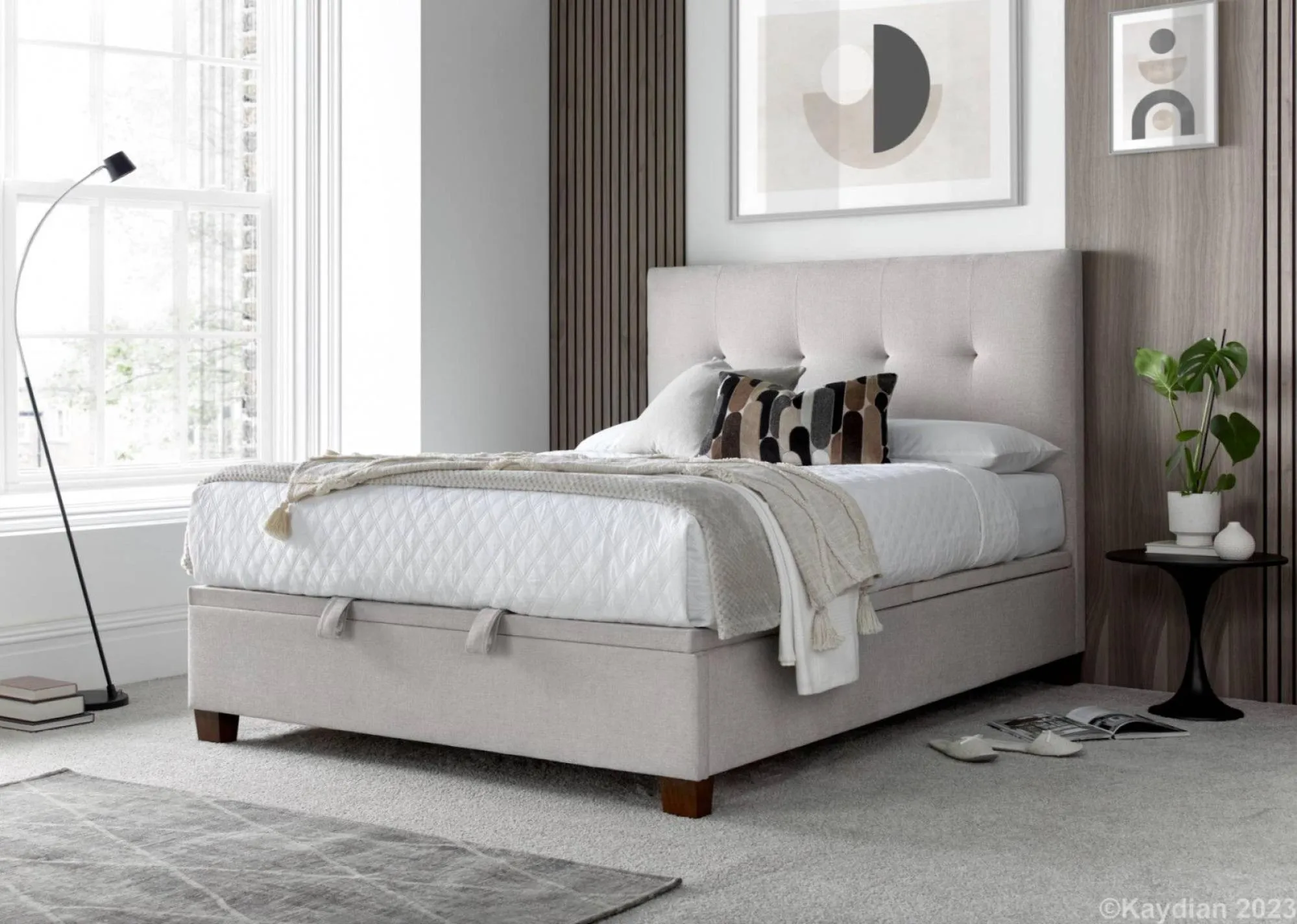 Walkworth Maskat Ottoman Storage Bed - Clay, Fabric