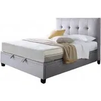 Walkworth Ottoman Storage Bed - Dark Grey, Fabric
