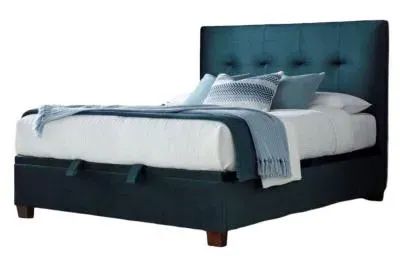Walkworth Ottoman Storage Bed - Deep Ocean Blue, Fabric