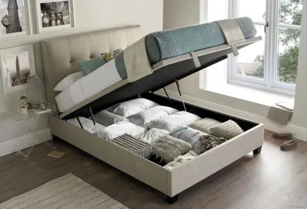 Walkworth Ottoman Storage Bed - Oatmeal, Fabric