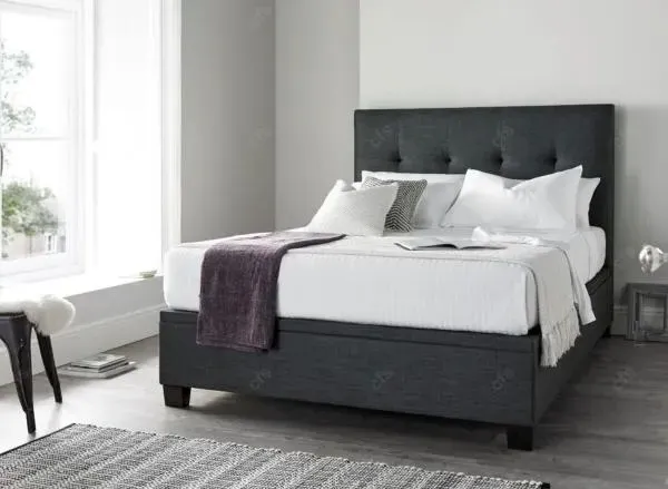 Walkworth Ottoman Storage Bed - Slate, Fabric