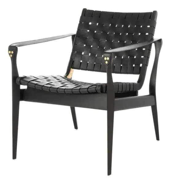 Bergerac Armchair - Black, Leather