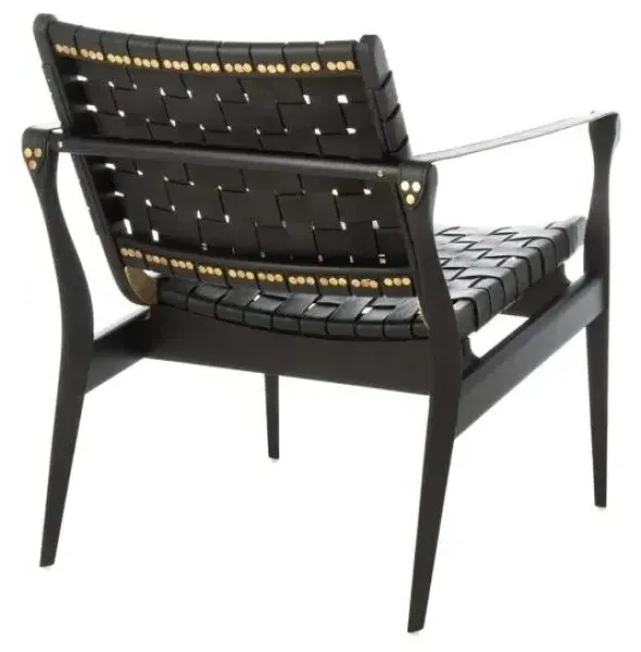 Bergerac Armchair - Black, Leather