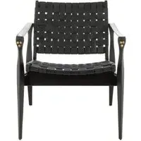 Bergerac Armchair - Black, Leather