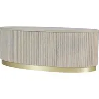 Bergerac Oval Coffee Table with Drawer - Oak