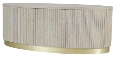 Bergerac Oval Coffee Table with Drawer - Oak