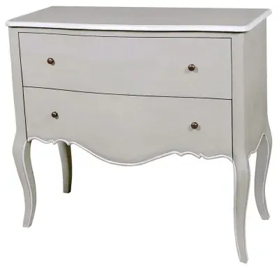 Chateau French 2 Drawer Chest - Distressed Linen