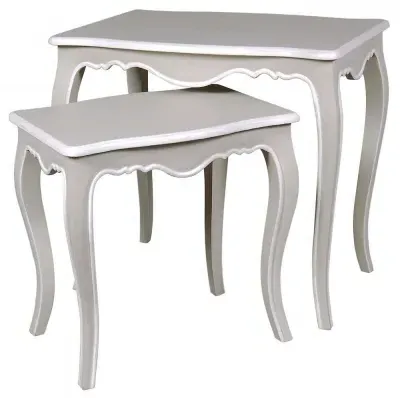 Chateau French Nest of Tables - Distressed Linen
