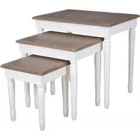 Delphine French Nest of Tables - Off-White
