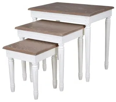 Delphine French Nest of Tables - Off-White image
