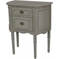 Gustine 2 Drawer Bedside Cabinet - French Grey