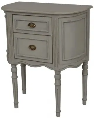 Gustine 2 Drawer Bedside Cabinet - French Grey