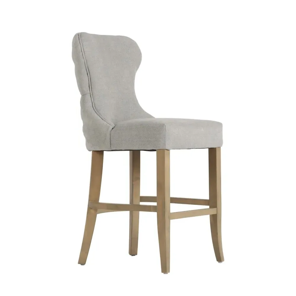 Ivins Counter Stool with Button Back - Grey