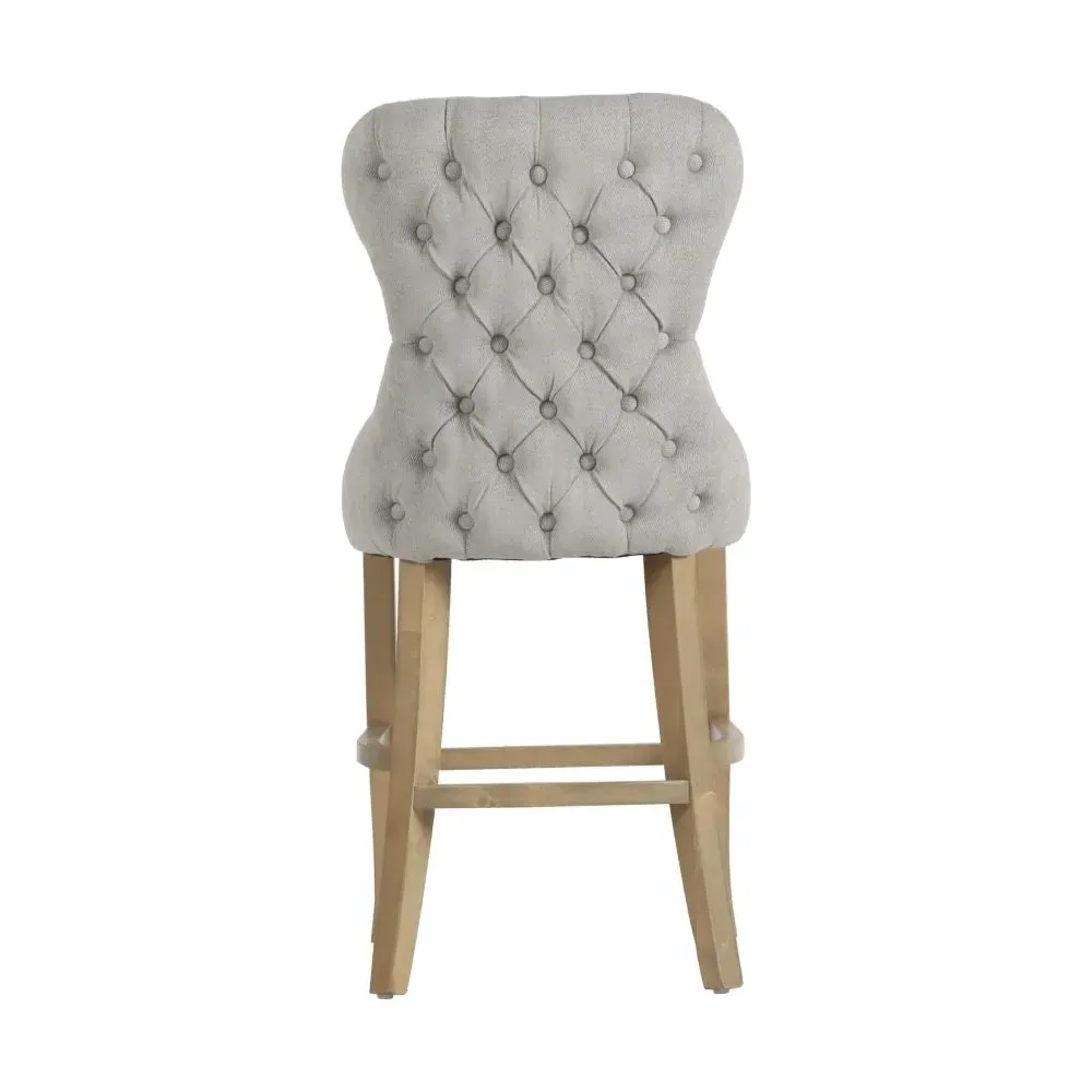 Ivins Counter Stool with Button Back - Grey