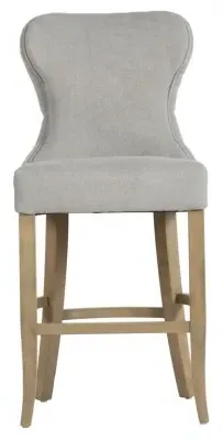 Ivins Counter Stool with Button Back - Grey