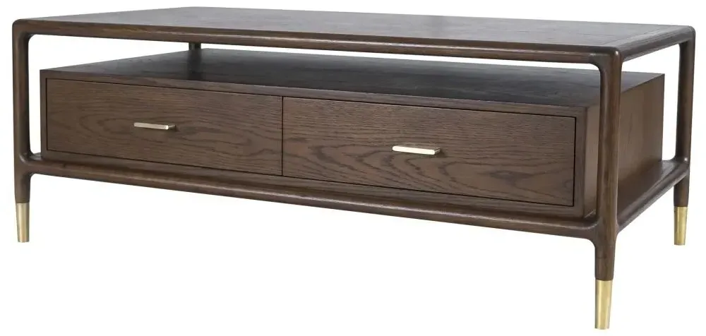 Lafe 2 Drawer Coffee Table - Walnut