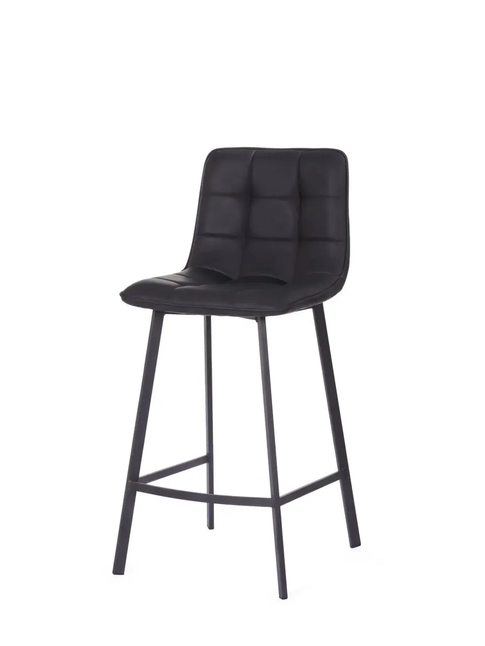 Laketon Counter Stool Set of 2 - Black, PU Leather