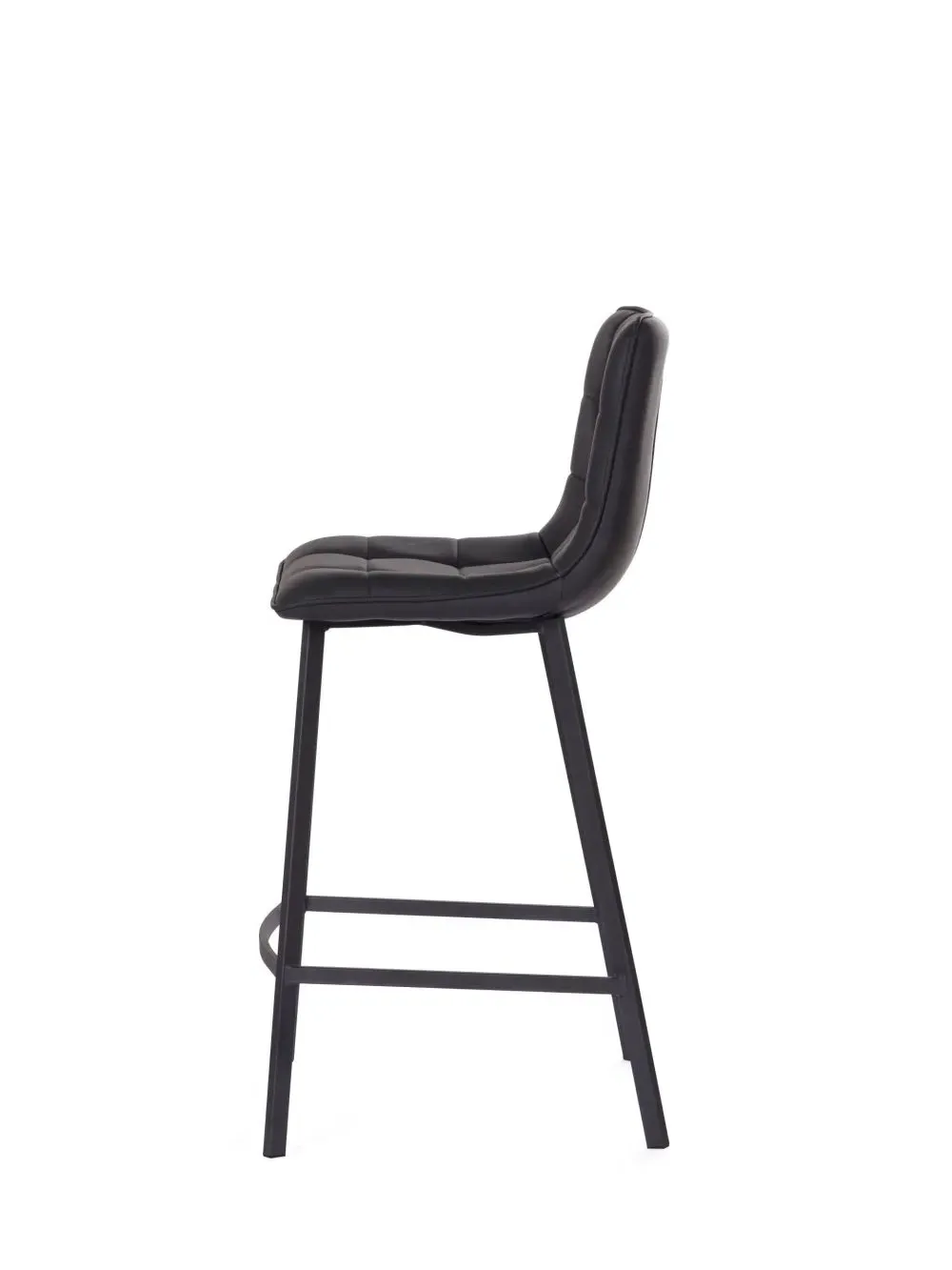 Laketon Counter Stool Set of 2 - Black, PU Leather