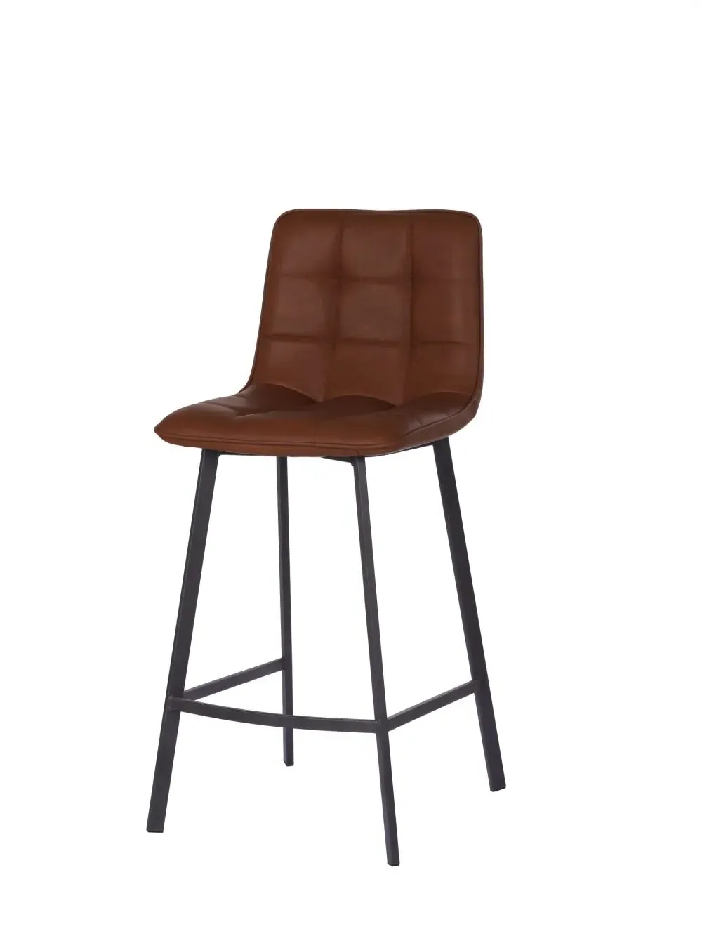 Laketon Counter Stool Set of 2 - Cognac, PU Leather