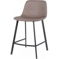 Ryan Counter Stool Set of 2 - Beige, PU Leather