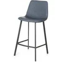 Ryan Counter Stool Set of 2 - Blue, PU Leather