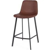 Ryan Counter Stool Set of 2 - Cognac, PU Leather