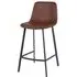 Ryan Counter Stool Set of 2 - Cognac, PU Leather