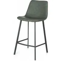 Ryan Counter Stool Set of 2 - Green, PU Leather