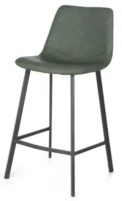 Ryan Counter Stool Set of 2 - Green, PU Leather