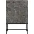 Sahara 2 Door Hall Cabinet - Black Washed, Carved Mango Wood
