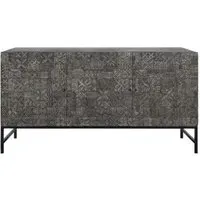 Sahara 3 Door Large Sideboard - Black Washed, Mango Wood