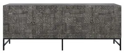 Sahara 4 Door Extra Large Sideboard - Black Washed, Mango Wood image