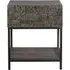 Sahara Carved 1 Drawer Side Table - Black Washed, Mango Wood