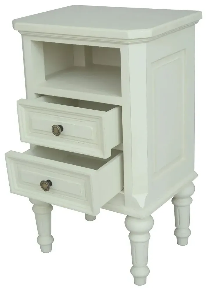 Solana 2 Drawer Bedside Cabinet - Lime White