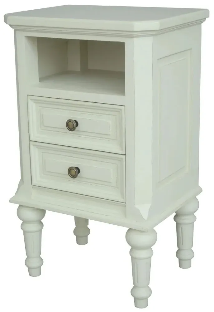 Solana 2 Drawer Bedside Cabinet - Lime White