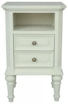 Solana 2 Drawer Bedside Cabinet - Lime White image