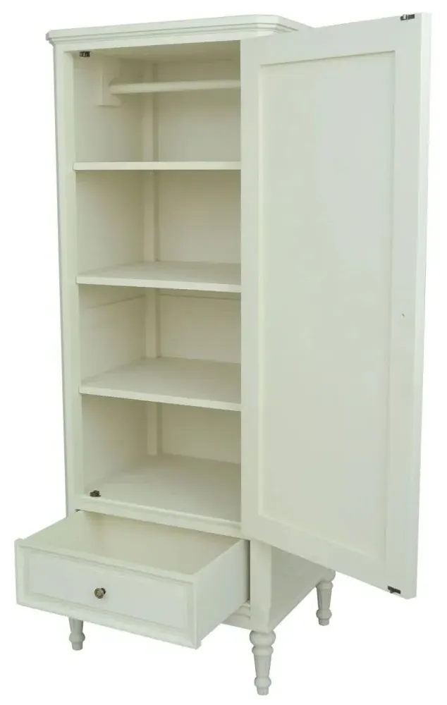 Solana French 1 Door 1 Drawer Wardrobe - Lime White