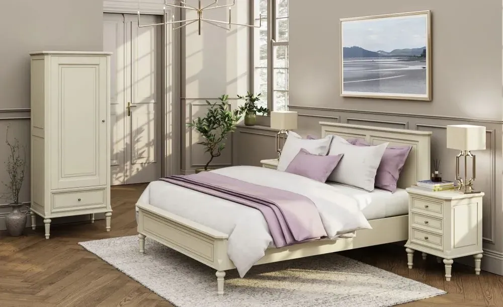 Solana French 1 Door 1 Drawer Wardrobe - Lime White