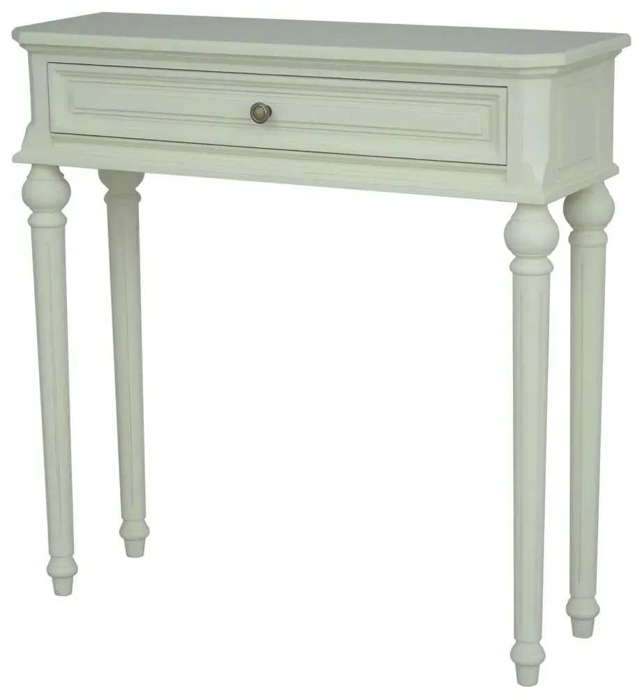 Solana French 1 Drawer Console Table - Lime White