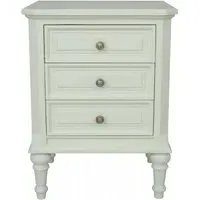 Solana French 3 Drawer Bedside Cabinet - Lime White