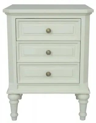 Solana French 3 Drawer Bedside Cabinet - Lime White